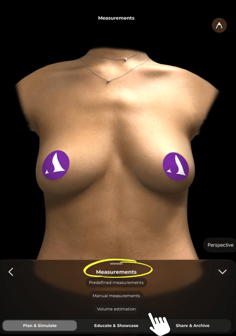 Arbrea Breast: Messwerkzeuge in der Software